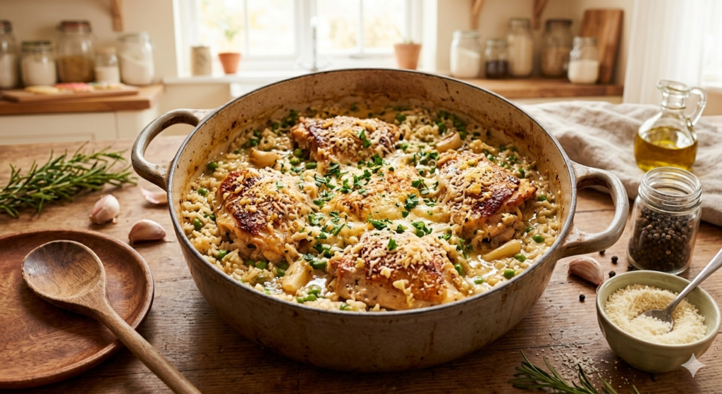 One-Pot Garlic Parmesan Chicken and Rice
