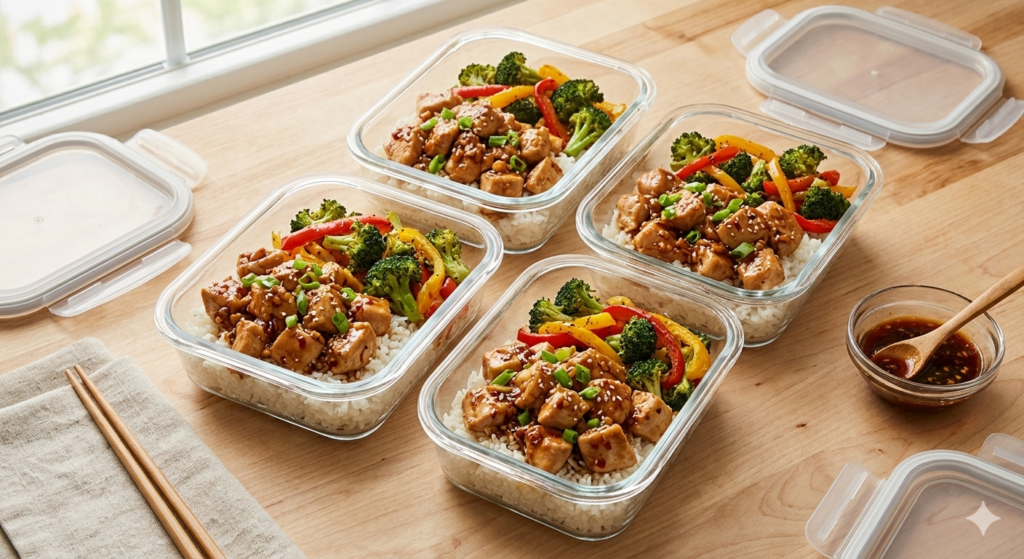 Honey Garlic Chicken Meal Prep Bowls