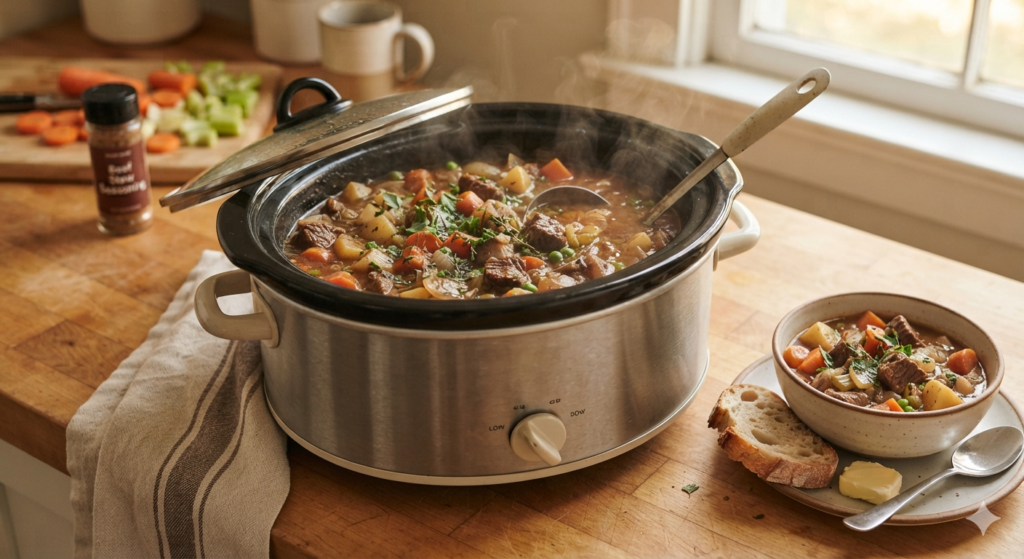 Easy Slow Cooker Beef Stew (Set It and Forget It Dinner)