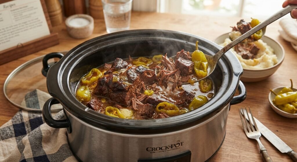 Slow Cooker Mississippi Pot Roast