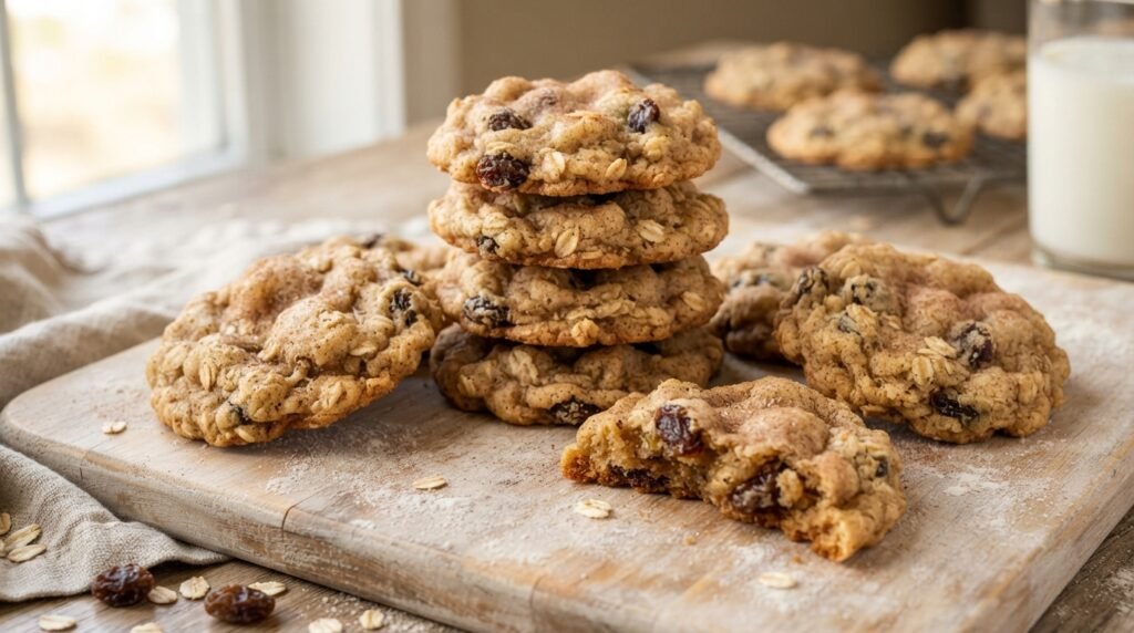 Soft Oatmeal Raisin Cookies