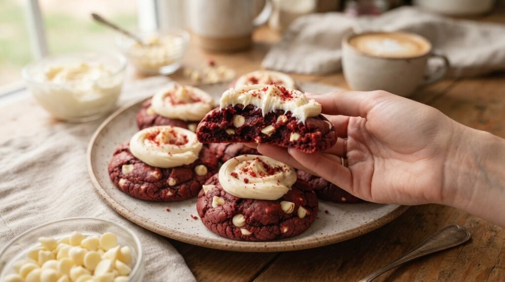 Soft Red Velvet Cookies