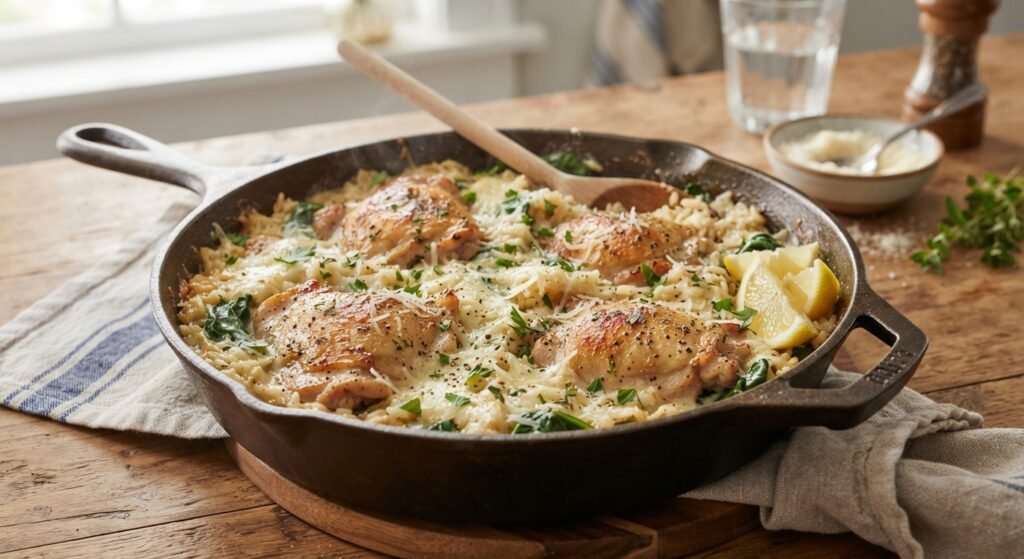 One-Pot Garlic Parmesan Chicken and Rice