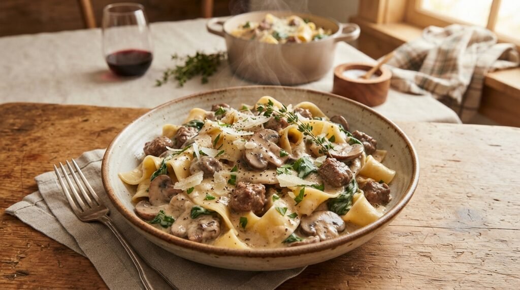 Cozy Creamy Beef Pasta Tastes Better Than Takeout