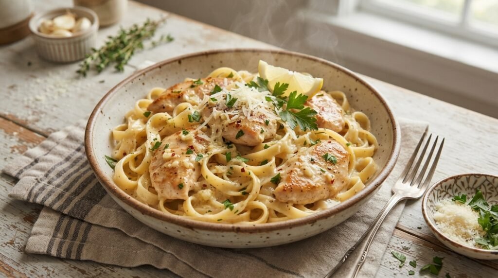 Creamy Garlic Butter Chicken Pasta