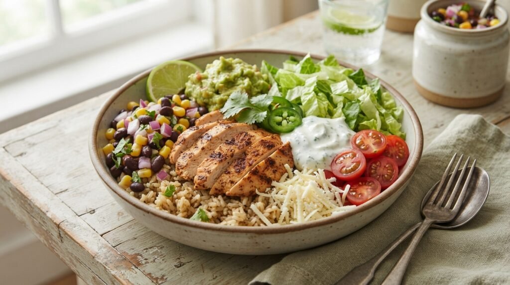 Healthy Chicken Burrito Bowls