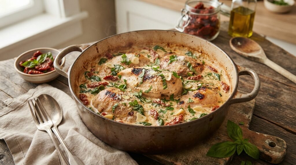 Slow Cooker Creamy Tuscan Chicken