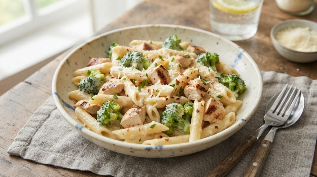 20-Minute Creamy Chicken Broccoli Pasta
